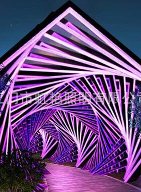 led时隧光灯户外炫彩发光长廊灯光亮化公园JGD004广时场空拱门道