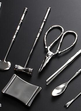 厂家直销30ZGB4蟹蟹八件竹节蟹吃螃蟹工具套钳蟹剪蟹锤蟹叉夹高档