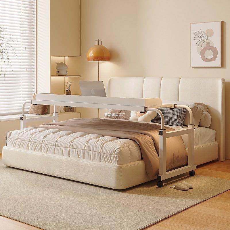 家用床边小BZV子桌床上懒人跨床桌可电移动卧室桌床尾书升降脑桌