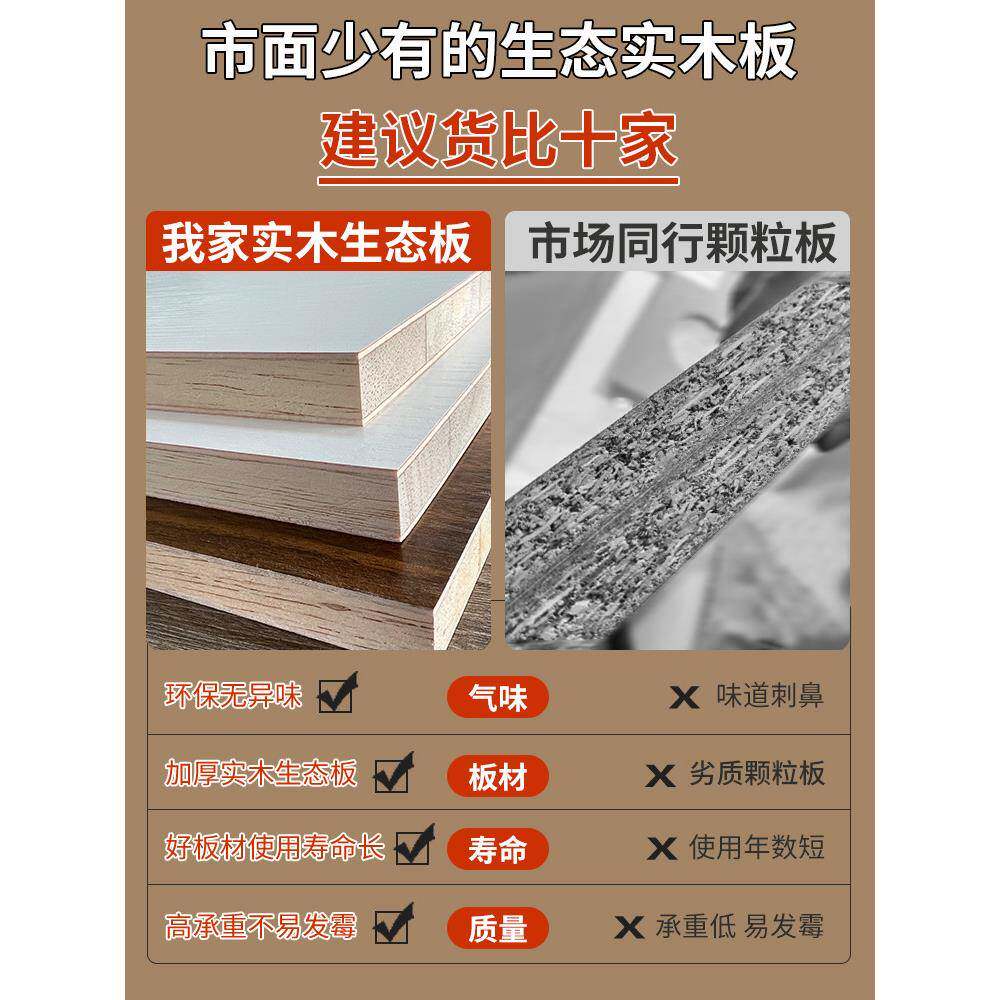 批实木衣家用卧室深60C实木-60cM小加型推拉门柜子出租屋挂柜式衣