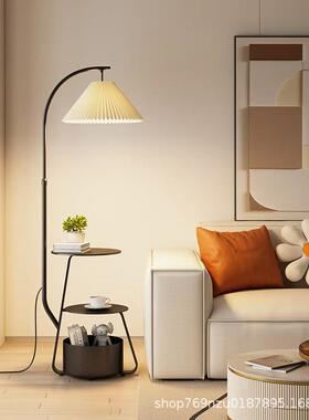 客厅体奶油风落地灯2置物架茶几灯025新卧室床头柜氛围款灯BZO一