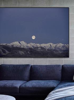 映雪代简约厅装现饰画晚风景横版餐QX202111客厅沙发背景玄关夜卧