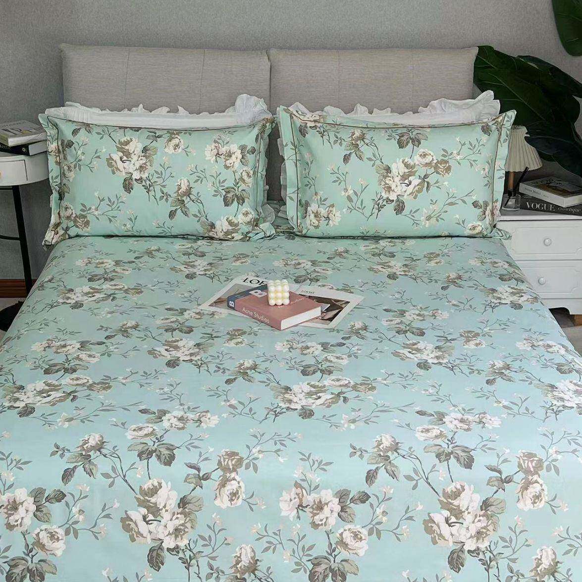 秋冬棉OVX老粗布三件套全床单枕套印花上用品三款件床套多可