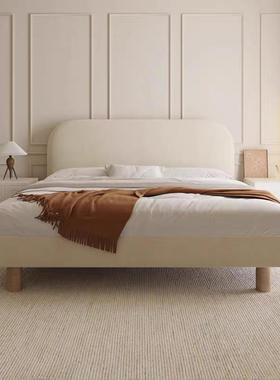 奶油风法式技布床现代简约布双艺床儿童人布床绒布公主床科软NQB