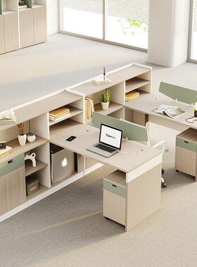 办公室办公桌简约现代2/tb-744864屏/6人带工风财务职员电脑桌位