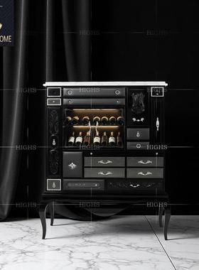 法式奢华设层计储感雕刻实木酒HIGHS-25柜大平家用创意理大石金属
