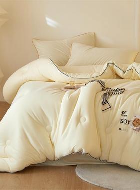 AAJE类80%豆纤维被子学宿舍春秋被芯生针豆织棉亲肤大大被玉米冬