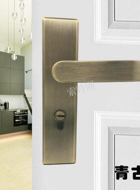 门锁正3执08054不锈钢红青黄古铜室木房卧室美门式内简约静音手锁