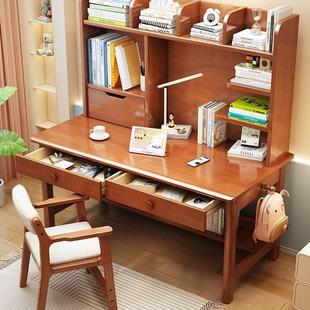 儿书童学习桌书架生一体桌429家用中小学课桌椅套装 简约卧室实带