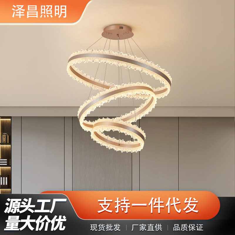轻奢风客厅吊灯现代高级感餐厅主灯2025新款圆形大气宴会主厅吊灯