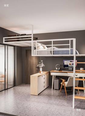 铁艺阁楼床店铺隔公寓台复式高层二层20230602架床储物平货架挂壁