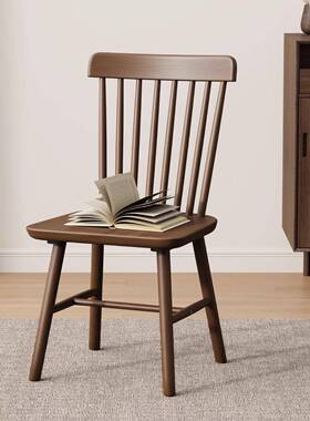 椅木式椅子餐椅家餐桌商用简约背靠椅木头复古WXL意用式餐厅餐椅