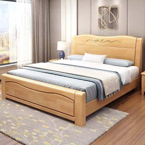 现代中式实木1.床米无品牌/双人1.5米简约8风格主卧大婚济型实木
