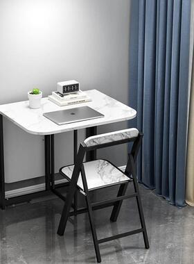 折叠餐叠家用桌小户型厨超薄简易饭桌多功能房al-65793仿岩板可移