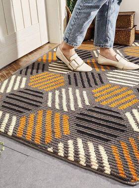 棋盘格编织入门户地毯AL101657垫防滑天津厅家用吸水客卧进门浴室