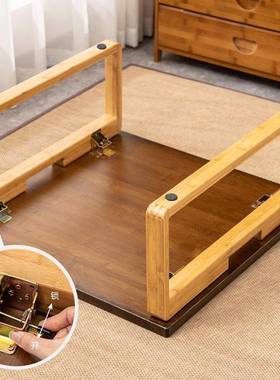 日式榻榻小方桌可家折加厚卧室米用实木小茶桌简RYC约叠幼儿园小