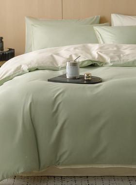 高端A类母婴支级100080贡缎长棉四件绒套纯色全棉床笠三件纯棉套