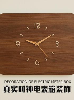 电表箱装饰画2新25款带钟表挂钟挂画0电闸配电盒箱遮挡时PVG钟免