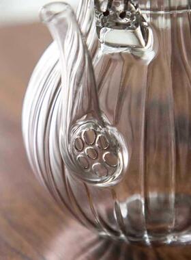 日瓣壶式手19514工耐热璃花茶泡茶壶烧水壶电陶炉提梁壶菊壶煮玻