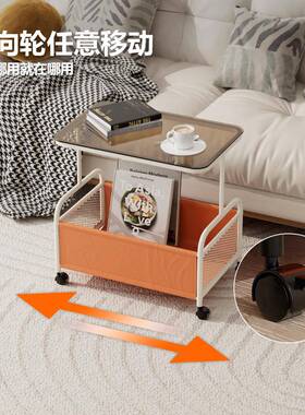轻奢客厅功多能小推车边创几奶油jjt-352风玻璃茶几网红意卧室床