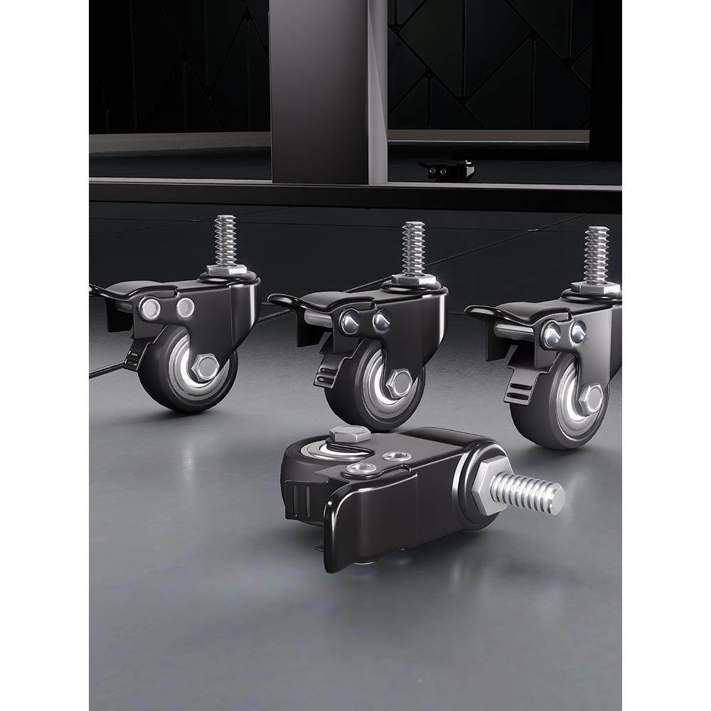 ?电动升降桌腿轮子重型件大配拉平无品牌/板推拉静音万向轮货承桌