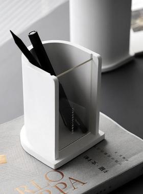 创摆件12901办公室笔筒感奢桌面轻收纳书房亚克力艺盒术意家