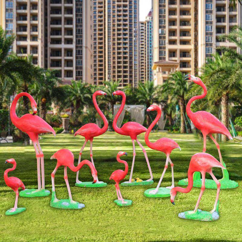 户外火烈玻璃钢雕塑仿真动物假山公水池美ROU园花园林鸟景陈装饰