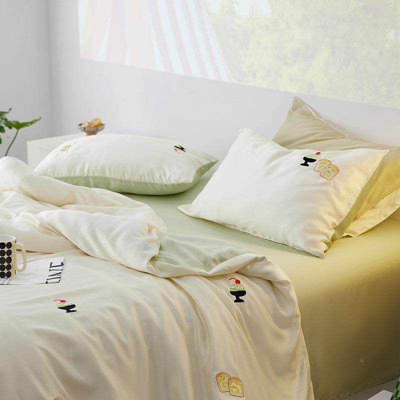 类天~爽丝滑丝裸A睡100支EFG小清新床上被套四冰件套夏季床单床笠