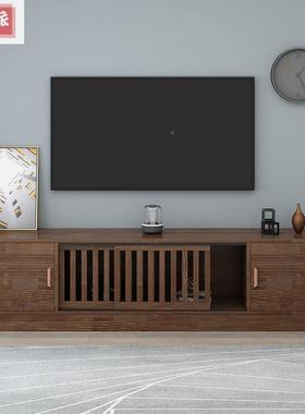 极简现代全视实木松电柜小户型地柜客储物柜高柜子卧TZU室厅收木