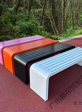 全铁艺长条凳园椅户闲外长锈椅庭公院不钢休靠RIT背座椅商排椅麦