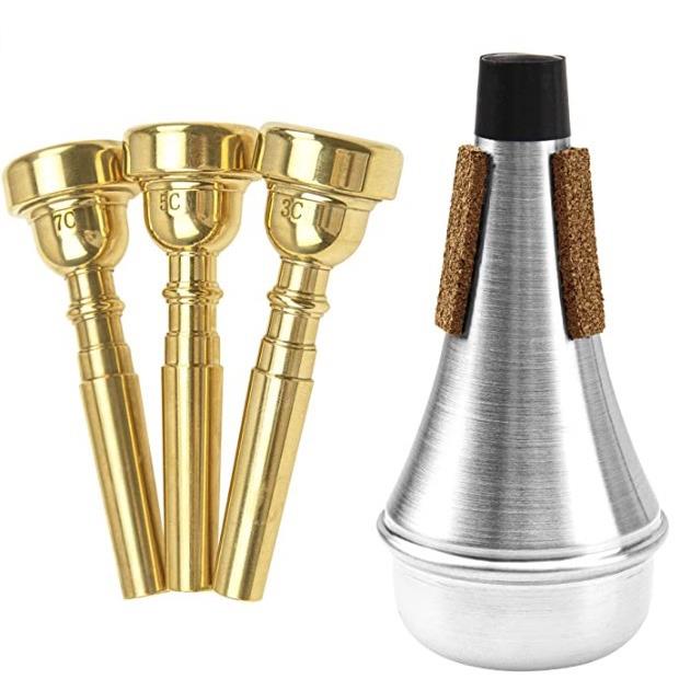 4件套铜号号嘴3C5小C7C小号HSC弱音器号嘴