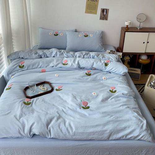 G5Z小清新超柔水洗品棉床床上FWB四套学生宿舍件床单三件套上用被