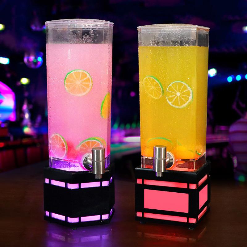 酒吧发光啤酒桶带龙头2L 3L果汁泡酒桶可乐桶容器扎啤桶网红酒炮