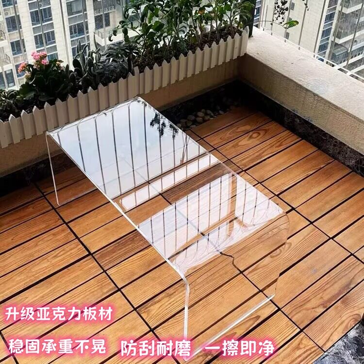 卧室飘窗小桌子透明家用台式化妆桌亚克力防钢化玻璃极简简约茶几