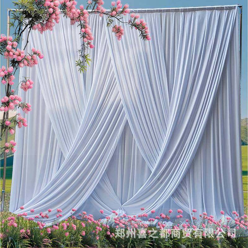 婚庆力布背景F96T75SS纱打底幔酒店户外婚礼舞台弹装饰布置幕布帷