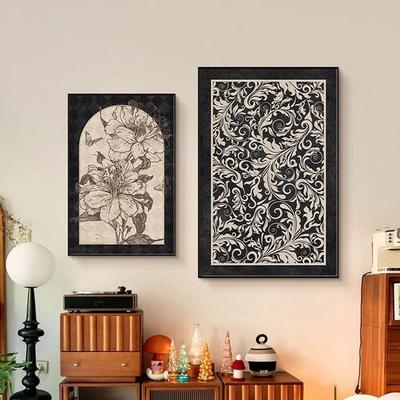 法中斗古风免YLK打孔复古式组合装饰画厅落地画桌面柜摆画挂画客