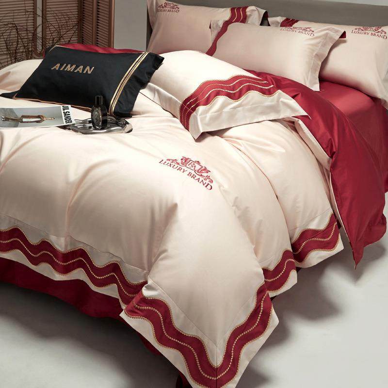 20AM-41255双0支轻奢股匹马套棉件套100全棉床单被酒店裸睡床四上,床上用品,床品套件/四件套/多件套,淘宝优惠券,粉丝福利购,淘宝优惠卷