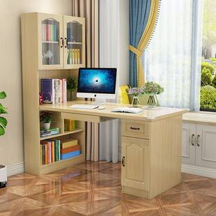 学生写字桌实木儿童学习桌带书柜MYG架转脑角书桌书一用体家电桌