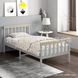 舍租屋宾卧馆简TMB易宿实惠出实木松木床工厂直发室家具床出口品