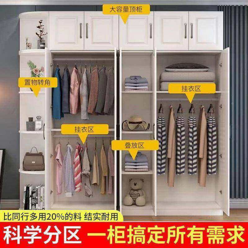 经欧式衣柜木质现代济用型对开门家简易组见详情装衣橱出大租房容