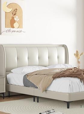 现代简约布不艺双床UYP女生卧室奶油风实木床科技布互打扰人床