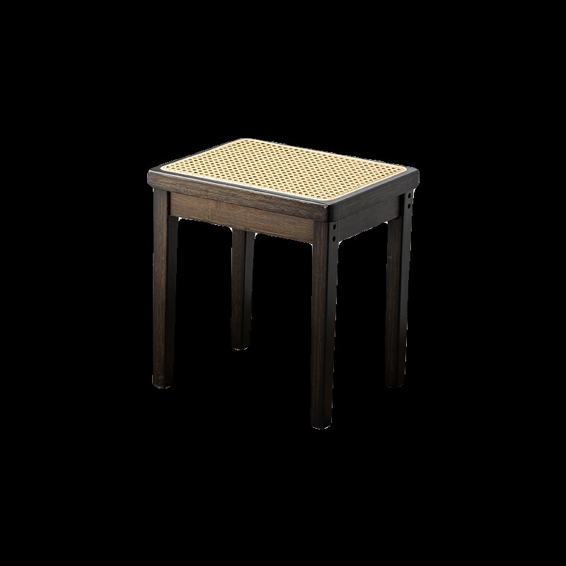 竹木方藤家用餐桌凳小圆凳可叠放高脚凳透气藤编板凳四方凳