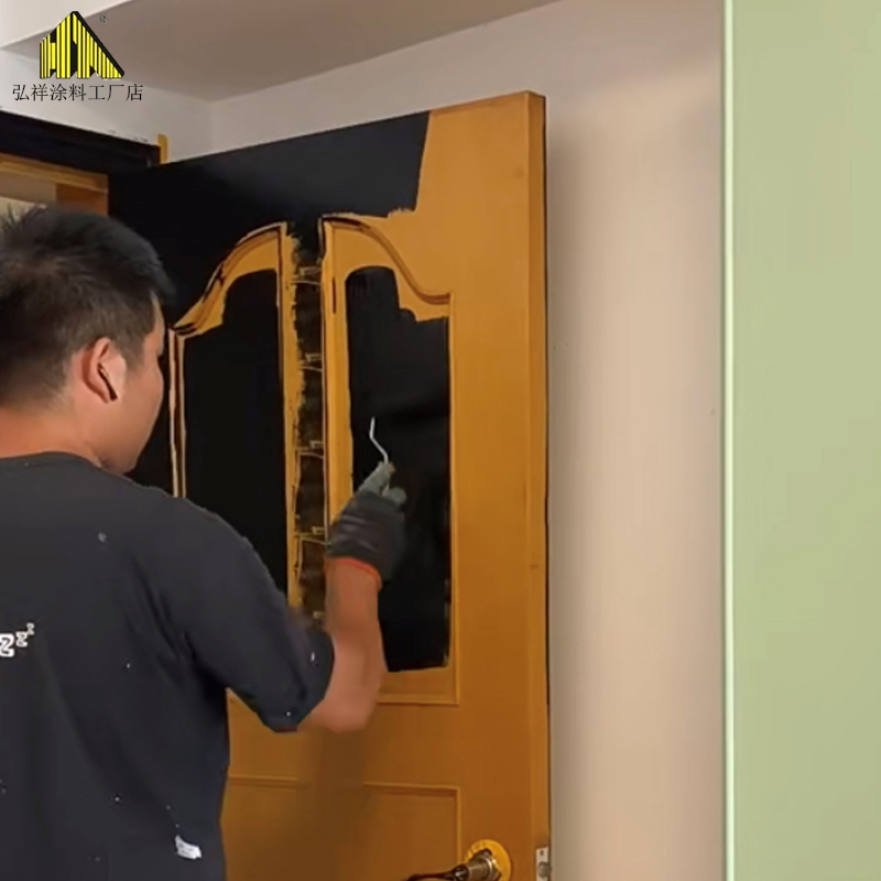复古黑色水性木器漆灰黑色刷木头的漆刷柜子木门家俱门头水性油漆