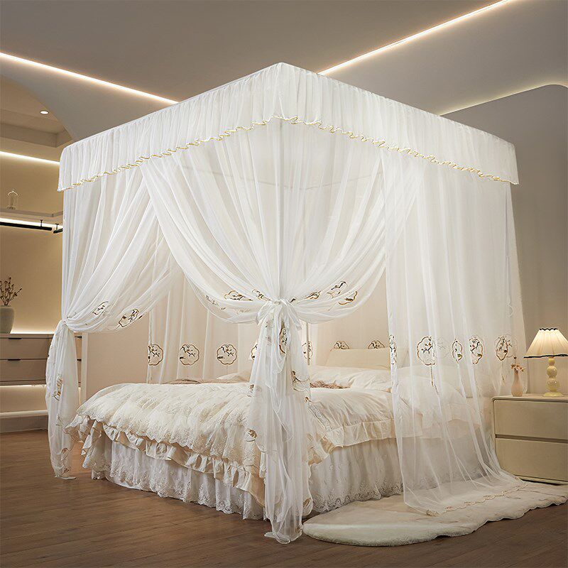 宫廷蚊帐加宽加大拼接床幔纱2025新款中式实木架子床无需支架定制