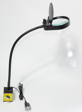 PDOK磁力座式放大镜PD-6S带灯子母镜片10倍3倍维修检测LED工作灯