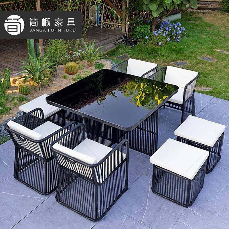 别墅花园庭院桌椅户外防水防晒金属餐桌椅组合休闲酒店一桌六椅,五金/工具,五金工具箱/五金收纳箱,淘宝优惠券,粉丝福利购,淘宝优惠卷