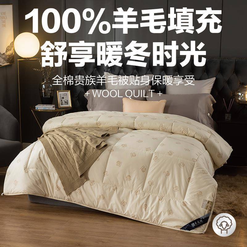秋冬加厚精品全棉羊毛被酒店家用春秋季床上用品纯棉被芯被子