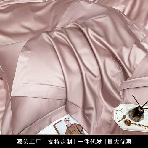 100S全棉长绒棉枕套纯棉贡缎简约春秋四季通用单人枕头套一对装