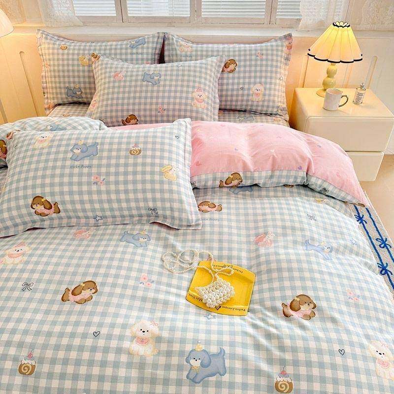 印花清新全棉四件套加厚磨毛纯棉学生宿舍四件套床单款床笠款家用,鲜花速递/花卉仿真/绿植园艺,割草机/草坪机,淘宝优惠券,粉丝福利购,淘宝优惠卷