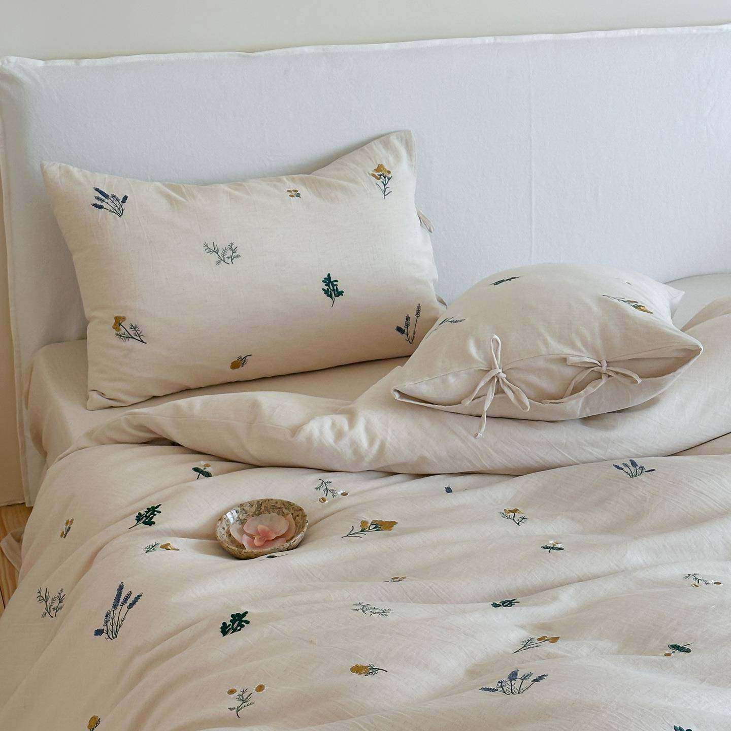 A类亚麻法式风少女雏菊刺绣全棉床上四件套纯棉棉麻被套床单床品,鲜花速递/花卉仿真/绿植园艺,割草机/草坪机,淘宝优惠券,粉丝福利购,淘宝优惠卷